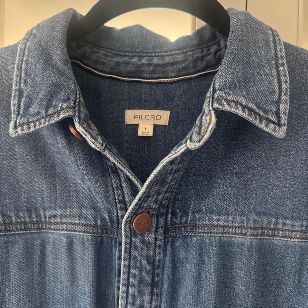 PILCRO DENIM MINI DRESS SIZE LARGE - Picture 4 of 5